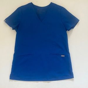 Figs Blue Casma 2-Pocket Scrub Top Size XS